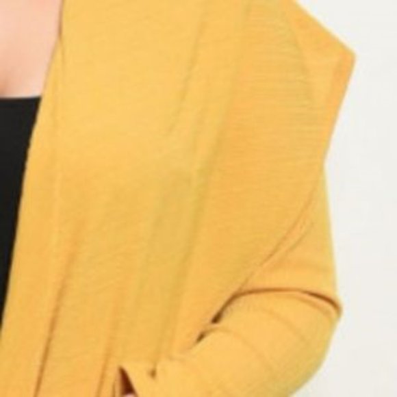 Duster / Cardigan Plus Size Mustard Duster - Picture 2 of 3